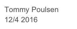 Tommy Poulsen 12/4 2016