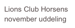 Lions Club Horsens november uddeling